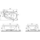 Асимметричная акриловая ванна Vitra Comfort 160x100 без гидромассажа
