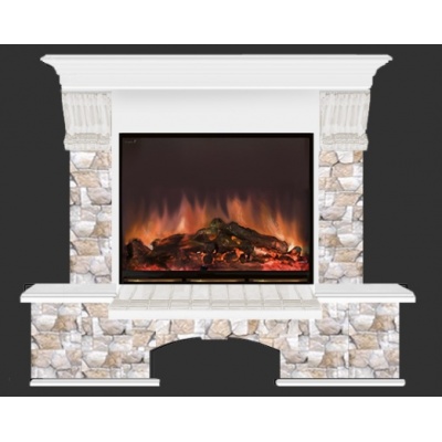 Камин для дома и дачи Glenrich Бостон A23 Арбат белая эмаль - купить по специальной цене в интернет-магазине "Уют в доме"