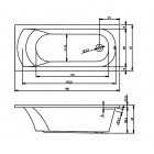 Прямоугольная акриловая ванна Riho Miami 160