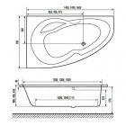 Асимметричная ванна с сидением EXCELLENT Newa 140x95 см