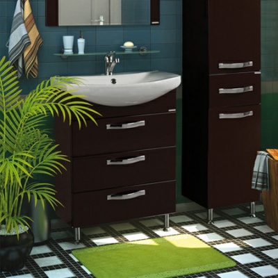 Тумба с раковиной Акватон Ария 80 Н (тёмно-коричневая) - купить по специальной цене в интернет-магазине "Уют в доме"
