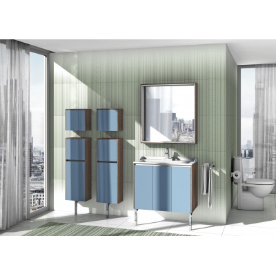 Тумба с раковиной Акватон Фабиа 80 (голубой/ясень) с раковиной - купить по специальной цене в интернет-магазине "Уют в доме"