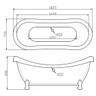 Овальная ванна на ножках BelBagno BB05