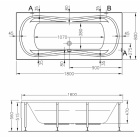 Прямоугольная акриловая ванна Vitra Comfort 180x80 Aqua Soft с гидромассажем