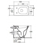Унитаз напольный (чаша) Globo Relais 56х36х43 см, черный