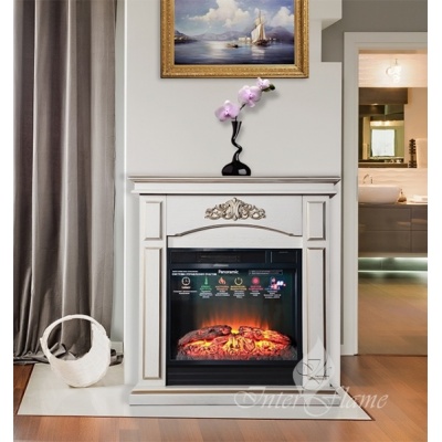 Камин для дома и дачи InterFlame Margo с очагом Foton 23 Led F/X (белый, бежевый, бежевый с патиной) - купить по специальной цене в интернет-магазине "Уют в доме"