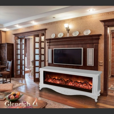 Камин для дома и дачи Glenrich Версаль с царгой P130 белая эмаль - купить по специальной цене в интернет-магазине "Уют в доме"