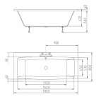 Прямоугольная акриловая ванна Alpen KVADRA 180x80