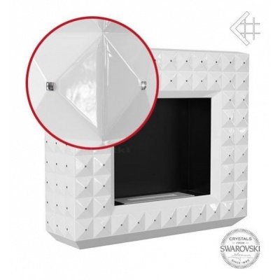 Напольный биокамин Kratki EGZUL SWAROVSKI, белый глянец - купить по специальной цене в интернет-магазине "Уют в доме"