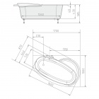 Асимметричная акриловая ванна Alpen Naos 170x100 R