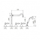 Смеситель на борт ванны Magliezza Grosso Bianco 50119-3-br бронза