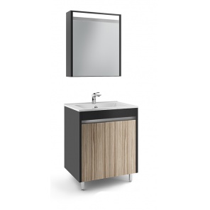 Зеркальный шкаф Edelform Carino 60 (черный с эбони)