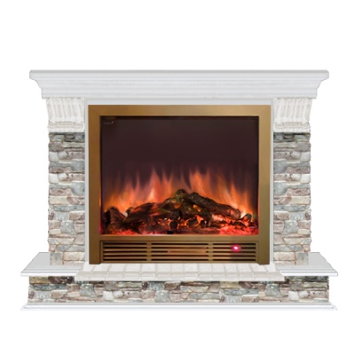 Камин для дома и дачи Glenrich Панорама Sh 39BR Грот цветной беленый дуб - купить по специальной цене в интернет-магазине "Уют в доме"