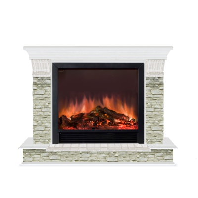 Камин для дома и дачи Glenrich Панорама Sh 33BL Грот однотонный белая эмаль - купить по специальной цене в интернет-магазине "Уют в доме"