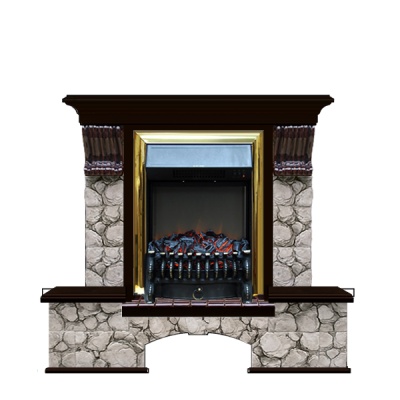 Камин для дома и дачи Glenrich Бостон К Карелия венге с топкой Fobos br - купить по специальной цене в интернет-магазине "Уют в доме"