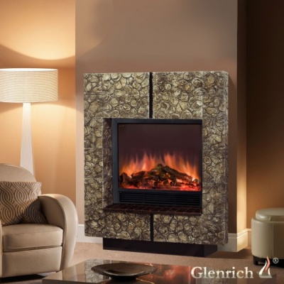 Камин для дома и дачи Glenrich Да Винчи Sh 33BL коричневый - купить по специальной цене в интернет-магазине "Уют в доме"