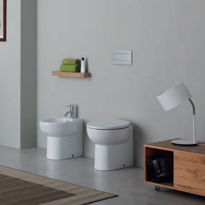 Сиденье для унитаза Kerasan Bit 448801 bi/cr (белый) - купить по специальной цене в интернет-магазине "Уют в доме"