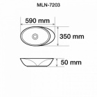 Овальная накладная раковина Melana 7203