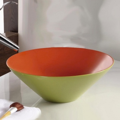Раковина круглая Melana T4006-B8+B3 салатово-красный - купить по специальной цене в интернет-магазине "Уют в доме"