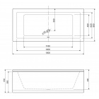 Прямоугольная акриловая ванна Cezares Plane Mini 180x80x42
