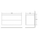 База под раковину подвесная BelBagno Regina Basalto Rosso 100x45x50 см