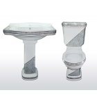 Бачок Creavit Klasik KL410.000I0 декор диагональ/серый