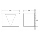 Подвесная база под раковину BelBagno Vittoria Lucido 90 см