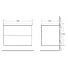 База под раковину BelBagno Regina 70, Rosso Basalto