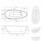 Ванна из литого мрамора Besco Goya 160