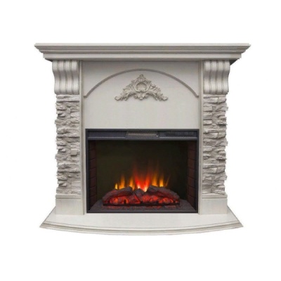 Камин для дома и дачи Real Flame Athena GR WT с очагом Sparta 25.5 LED - купить по специальной цене в интернет-магазине "Уют в доме"