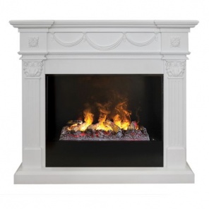 Камин для дома и дачи Real Flame Casablanca WT с очагом 3D Cassette 630 (black вставка)