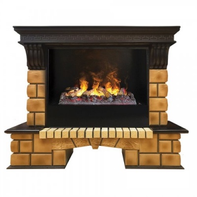      Real Flame Stone Brick AO   3D Cassette 630 (Black ) -      - "  "