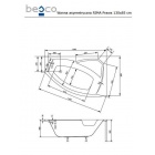 Угловая акриловая ванна Besco Rima 130x85 P