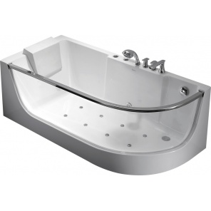 Асимметричная акриловая ванна Gemy G9227 Milk SPA L