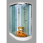 Асимметричный душевой уголок Deto ЕМ1512 L LED с гидромассажем