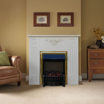 Камин для дома и дачи Glenrich Lotos белая эмаль с топкой Fobos BR - купить по специальной цене в интернет-магазине "Уют в доме"