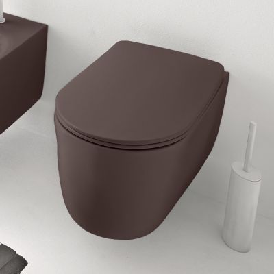 Унитаз подвесной Kerasan Nolita 55х35 см Бургундский матовый - купить по специальной цене в интернет-магазине "Уют в доме"