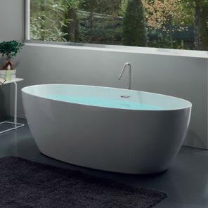 Овальная акриловая ванна Kerasan Flo 170х82х58см белый