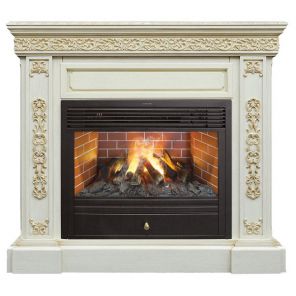 Камин для дома и дачи Real Flame Ekaterina 26 WT-659G с очагом Novara 26 3D